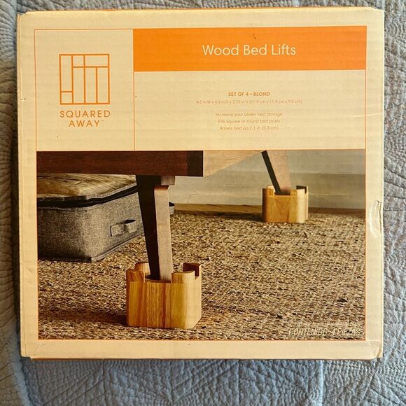 Squared Away Heavy-Duty Wood Bed Lifts (Set of 4) - Picture 1 of 4